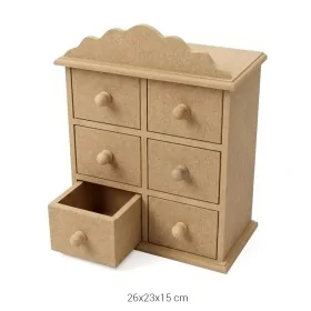 KU275 6 Çekmeceli Kutu Ahşap Boyanabilir Obje